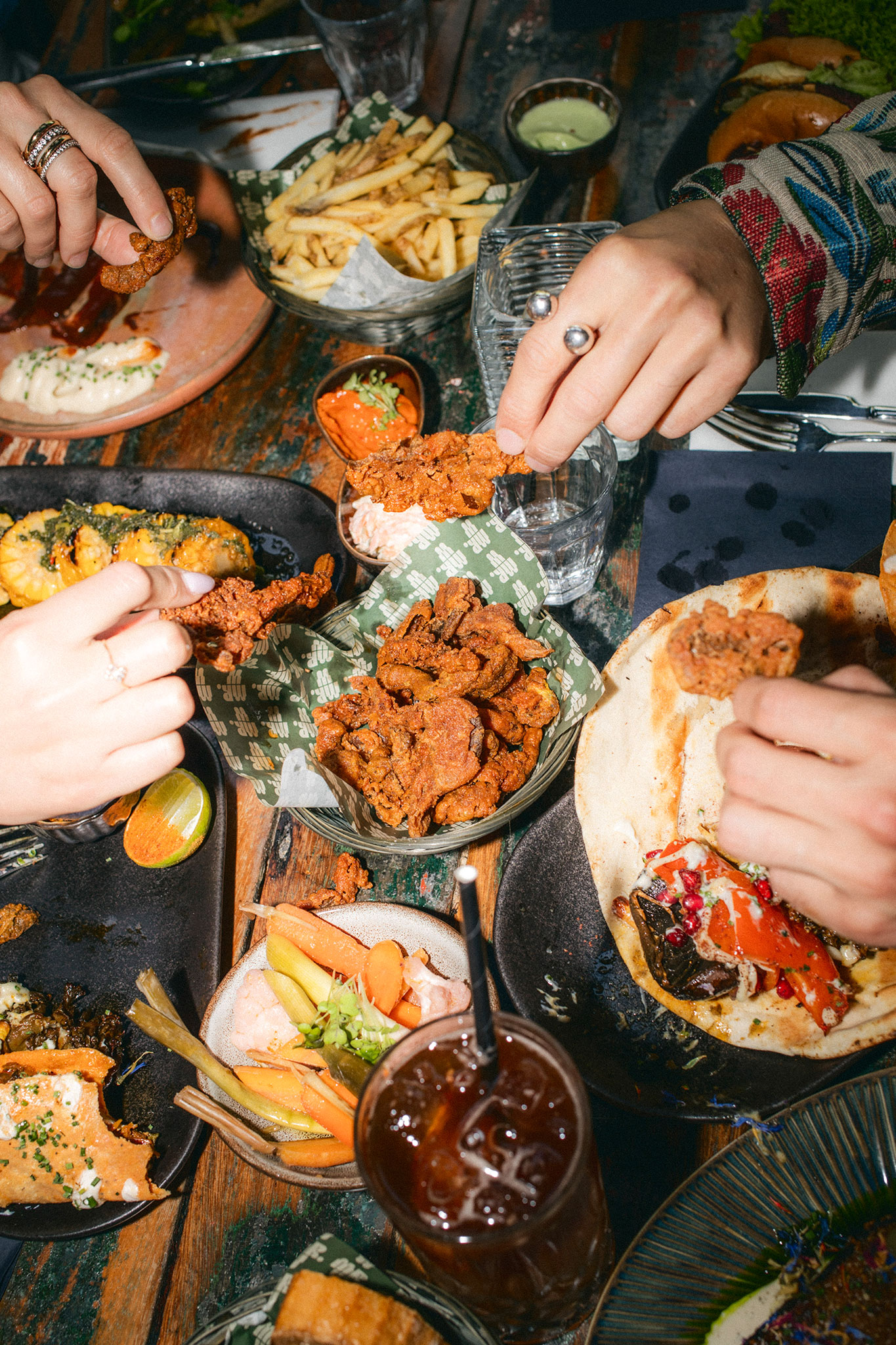 Guests dining together